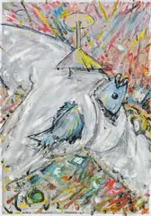 Christian Ludwig Attersee, Fisch im Fleisch, 1984, oil on paper