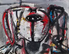 Untitled by Walter Eckert, 1992, mixed media on canvas, sold Jan 2015