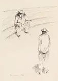 Paul Flora, Rast auf der Stiege