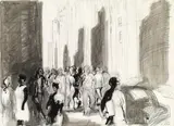 Georg Eisler, Madison Avenue, New York, 1979, watercolour and pencil on paper