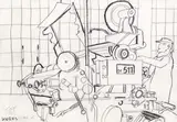 Karl Anton Fleck, Kores-Labor, 1981, graphite on paper; unframed