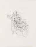 Bruno Gironcoli, Female nude, pencil on paper
