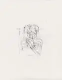 Bruno Gironcoli, Female nude, pencil on paper
