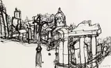 Rudolf Hradil, Forum Romanum, 1969, India ink on paper