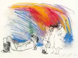 Alfred Hrdlicka, Isst er seine Erbsen, 1988, pastel, India ink, black chalk on paper