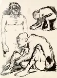 Alfred Hrdlicka, Figure study, 1962, mixed media on Ingres paper; unframed