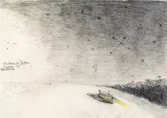 Kurt "kappa" Kocherscheidt, Das Kreuz des Südens, 1972, pencil and crayon on paper