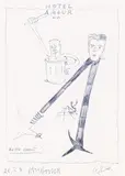 Hotel Amour by Martin Kippenberger, 1991, ballpen on paper; unframed, sold Jan 2015