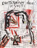 Jonathan Meese, Diktatyrinn der Kynst, 2007, overpainted print, edition: 146/175