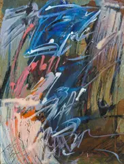Blau-weiße Büste by Josef Mikl, 1964-67, oil on cardboard, sold Jan 2015