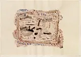 Geschmolzene Sonnen by Oswald Oberhuber, 1949, mixed media on paper; unframed, sold Jan 2015