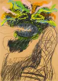 Peter Pongratz, Portrait of Johann Hauser ("Fuck you people I can`t controll myself Hauser Johann"), 1967, mixed media on paper