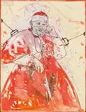 Stützfingeranwachsungs-Vorsorgekinn by Peter Sengl, 1979, mixed media on paper, sold Jan 2015