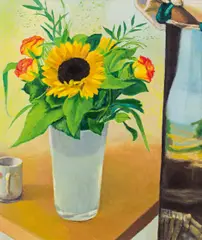 Erhard Stobe, Still life with flowers, 2004, oil and acrylic on canvas