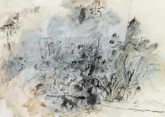 Markus Vallazza, Garden in Lajen, 1979, India ink and watercolour on paper