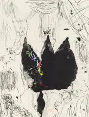 Untitled by Max Weiler, 1986, hand-coloured lithograph, sold Jan 2015