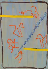 Johannes Zechner, Neue Spiele, 1984, tempera on paper
