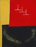 Johannes Zechner, Land, rot, 1987/88, oil on canvas on panel