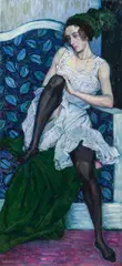 Wilhelm List, Young woman clothed in undergarments, oil on canvas