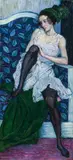 Wilhelm List, Young woman clothed in undergarments, oil on canvas