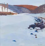 Hugo Baar, Winter landscape, gouache on paper