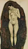 Alfons Walde, Female nude, ca. 1920, mixed media on paper
