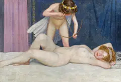 Friedrich König, Sleeping Venus with Amor, ca. 1910, oil on canvas