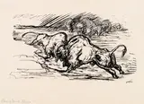 Alfred Kubin, Kämpfende Bison
