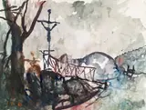 Josef Dobrowsky, Landscape with bridge and wayside cross