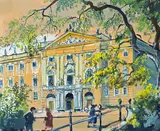 Oskar Laske, Palais Trautson, 1942, gouache on paper, unframed