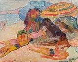 Leo Putz, On the beach in Rio (Copacabana)