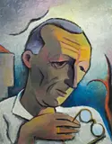 Carry Hauser, Selfportrait, 1948, oil on cardboard