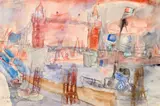 Kurt Moldovan, London, 1971, watercolour on paper
