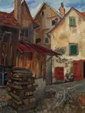Rudolf Wacker, Gerberschanz, oil on cardboard, 1929