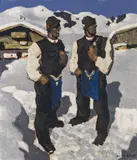 Alfons Walde, Bauernsonntag, 1927, oil on cardboard