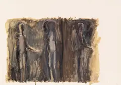 Untitled (figure study) by Joannis Avramidis, 1963, mixed media on paper, unframed, sold Nov 2014