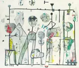 Anselm Gluck, Besuch daheim, 1992, acrylic on canvas