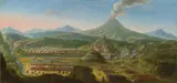 The Conquest of the City Capua 1707, the Vesuvius in the background by circle of Antonio Joli, oil on canvas, without frame, sold Nov 2014