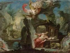 The Vision of Saint Jerome by Johann Wolfgang Baumgartner, oil on canvas, sold Nov 2014