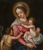Madonna and Child with the Infant Saint John the Baptist by circle of Hans Rottenhammer, oil on copper, offered Nov 2014