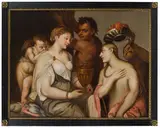 Psyche offering Venus a Vase of Water from the River Styx by Tiziano Vecellio, called Titian , follower of, oil on canvas, offered Nov 2014