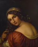 Young girl combing her hair by circle of Natale Schiavoni, oil on canvas, sold Nov 2014