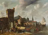 Anthonie Beerstraaten, Mediterranean harbour scene, 1666, oil on panel