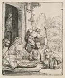 Abraham Entertaining The Angels by Rembrandt Harmensz van Rijn, 1656, etching and drypoint, sold Nov 2014