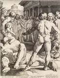 Jan Harmensz. Muller, The Fight between Odysseus and Irus, 1589, engraving
