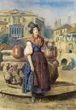 Eugen von Blaas, Young Italian Water Carrier by the Well