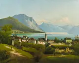 Friedrich Wilhelm Jankowsky, Gmunden at the Traunsee, oil on canvas