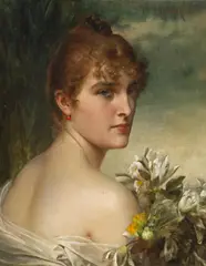 Conrad Kiesel, Young beauty, oil on canvas