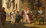Tourist in an Oriental city by circle of Leopold Carl Müller, oil on canvas, offered Nov 2014