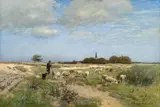 Eugen Jettel, Flock of sheep in the Normandy, 1888, oil on canvas